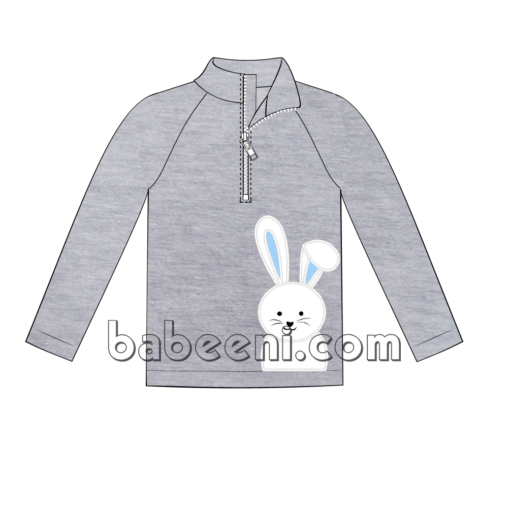 Bunny applique pullover for lovely boys- PO 17